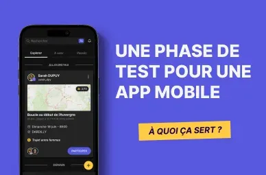 Illustration d’une application mobile en phase de test, expliquant l’utilité des tests utilisateurs avant le lancement officiel